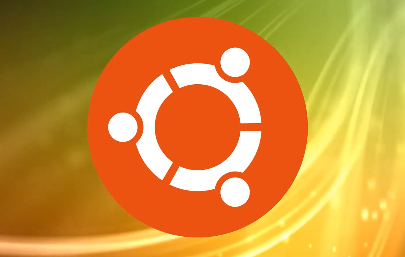 ubuntu orange and white sign on a colorful yellow background